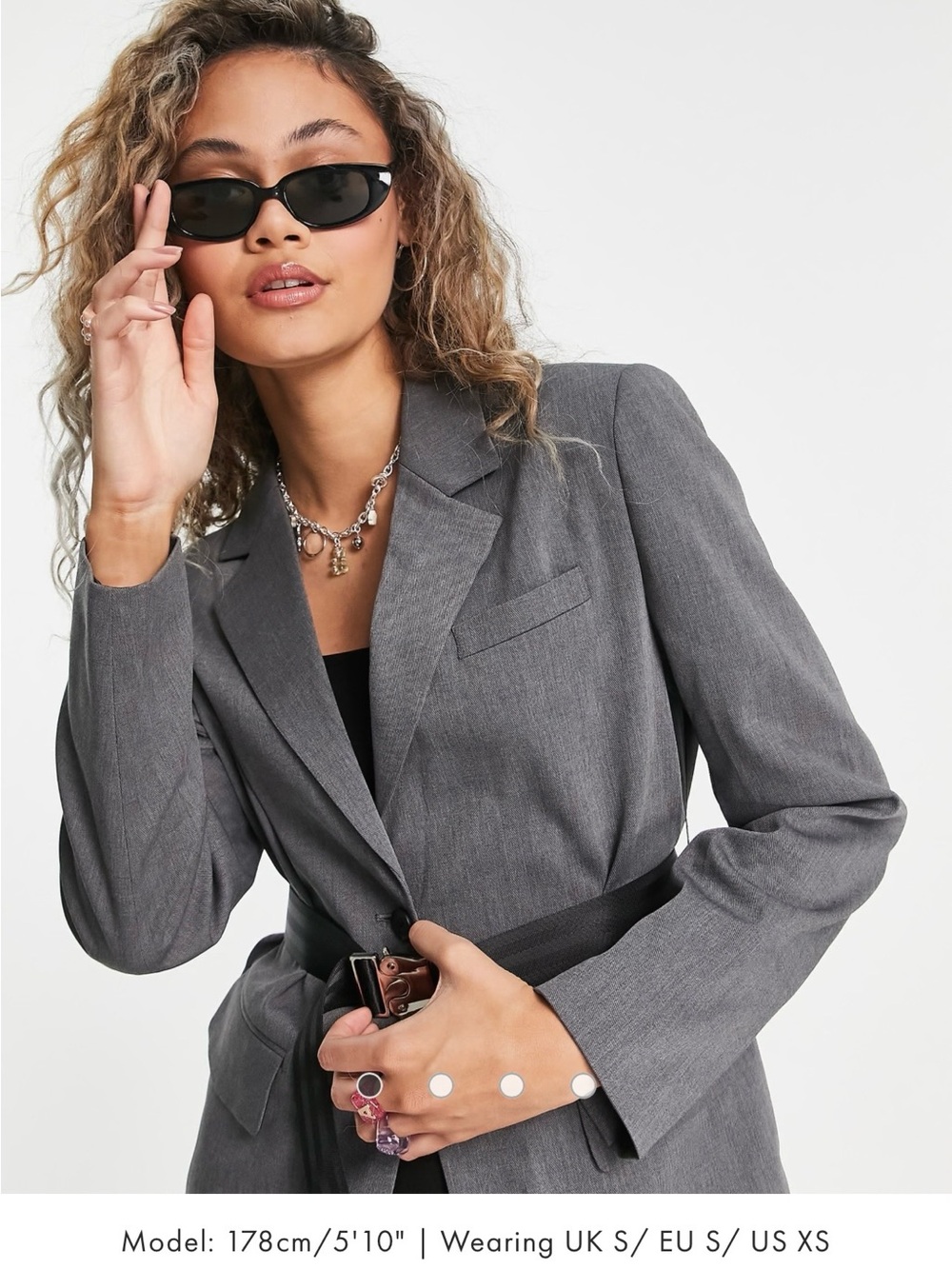 Urban Revivo Belted Blazer in Gray